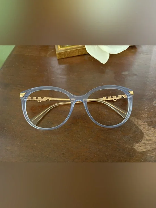 Vogue Periwinkle Round Women's Glasses with Gold Temples