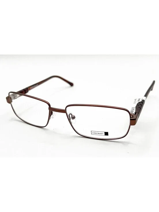 Contrast Focus Brn Brown Authentic Eyeglasses 57-17-145