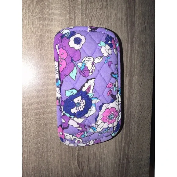 Vera Bradley Purple Floral Quilted Cotton Tech Case Glasses Pouch Accessory