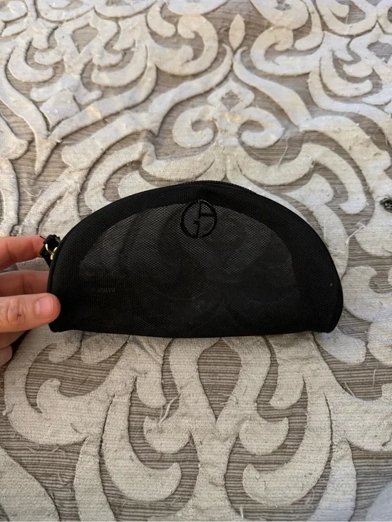 Giorgio Armani Black Mesh Cosmetic Pouch