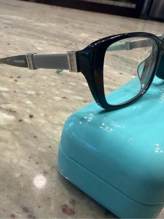 Tiffany & Co. Robin's Egg Blue Temple Sunglasses with Silver Hardware