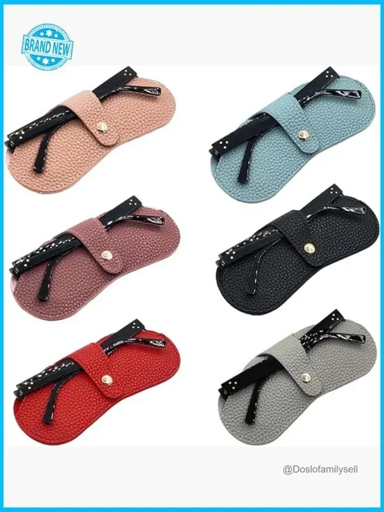 Leather Glasses Case Set Portable Soft Protective Eyewear Storage Travel