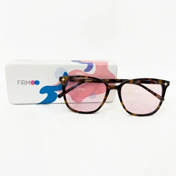 FIRMOO Judy162 Tortoise Brown Oversized M Glasses Pink Light Fashion Tint Non-RX