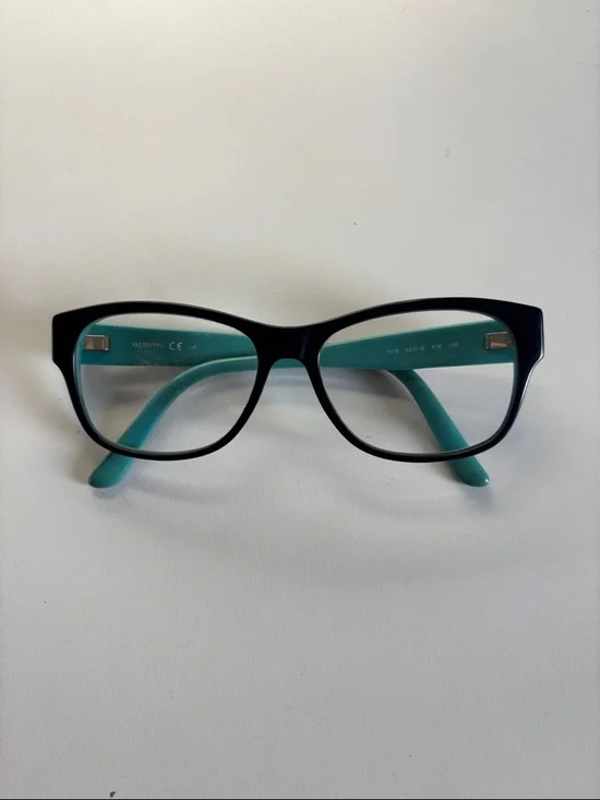 Valentino Black Frame with Teal Temples‎ Women's Glasses