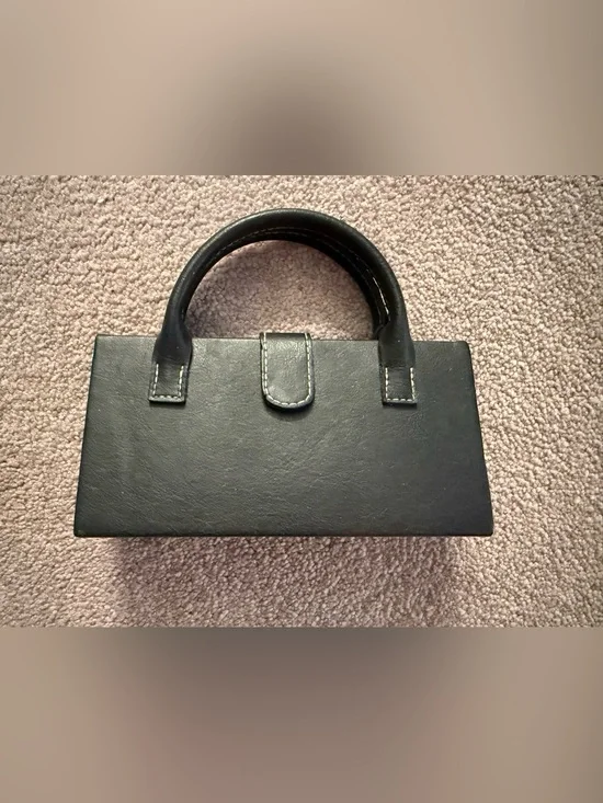 Black Leather Eye-glass travel case