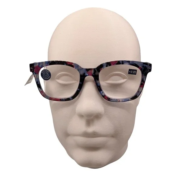 Peepers To the Max Reading‎ Glasses Blue Light Pink Quartz +2.25 Square 04CBCA