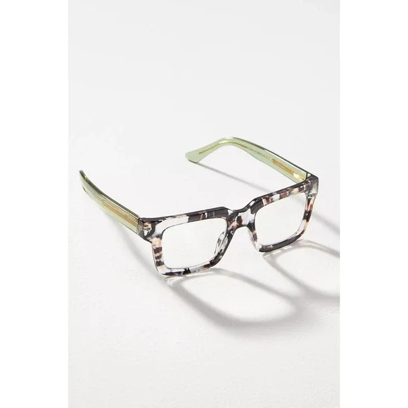 NEW ANTHROPOLOGIE GREEN MARBLE SPOTLIGHT BLUE LIGHT PEEPERS READERS + 1.75