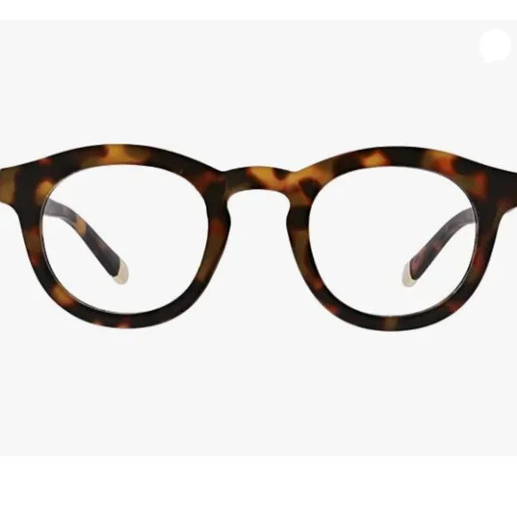 Easy Read Round Bluelight Glasses in Tortoise-No Correction