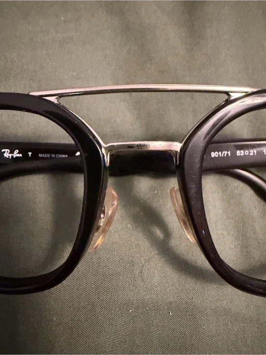 VINTAGE AVIATOR Ray-Ban Black Round Double-Bridge Eyeglasses