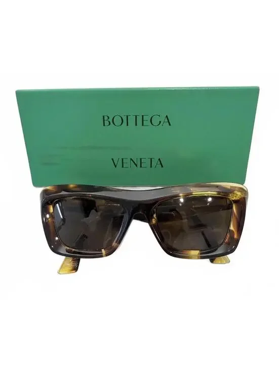 Bottega Veneta Havana Tortoise Sunglasses 53-19-145 Brown Lens Italy