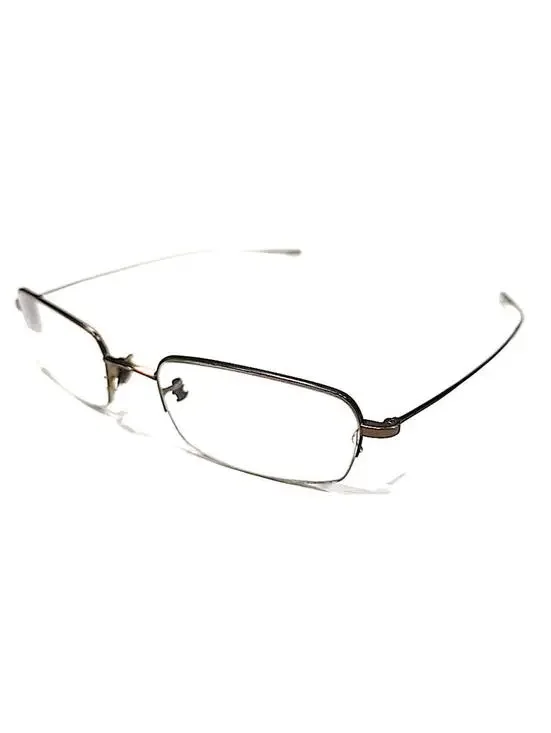 Oliver Peoples OP665 Brown Half Rim Rectangle Eyeglasses 52-19 140 NO Nose Pad