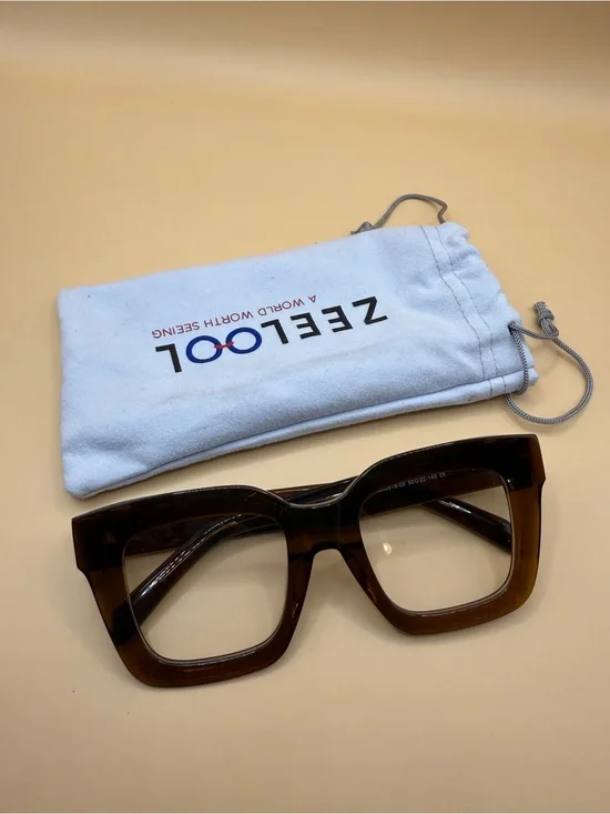 ZELOOL Oversized Square Glasses in Tortoiseshell, No prescription
