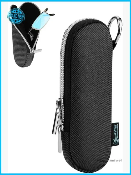 Stylish Soft Glasses Case Portable Pouch with Keychain Travel Accessory