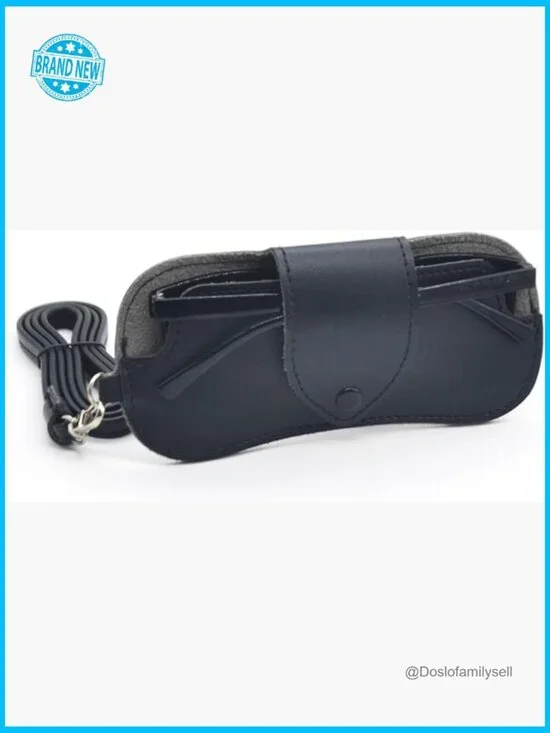 Modern Classic PU Sunglasses Case with Lanyard Portable Eyewear Bag