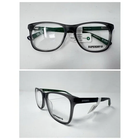 Superdry SDO M004T Grey Green Eyeglass Frames New Old Stock 55-17-140