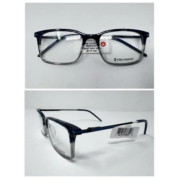 Free Country FCB007 Navy Eyeglass Frames New Old Stock 51-17-140 (A)