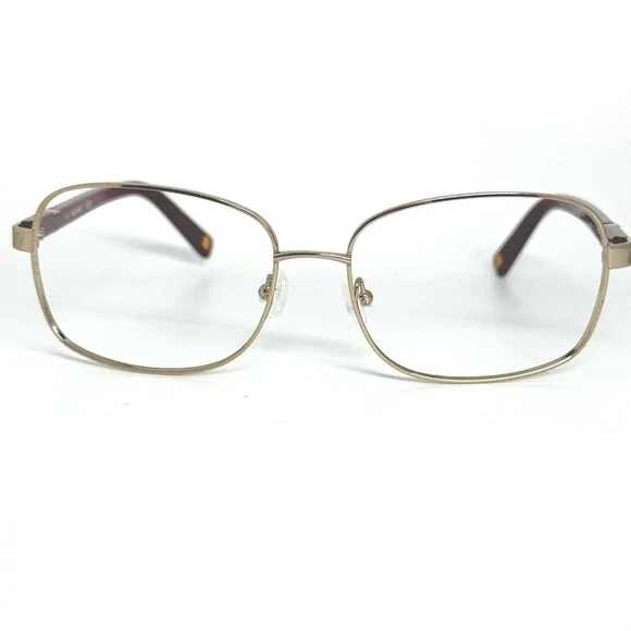 Nine‎ West NW123S 780 Gold Burgundy Square Eyeglasses Frames 57-16-135 21813