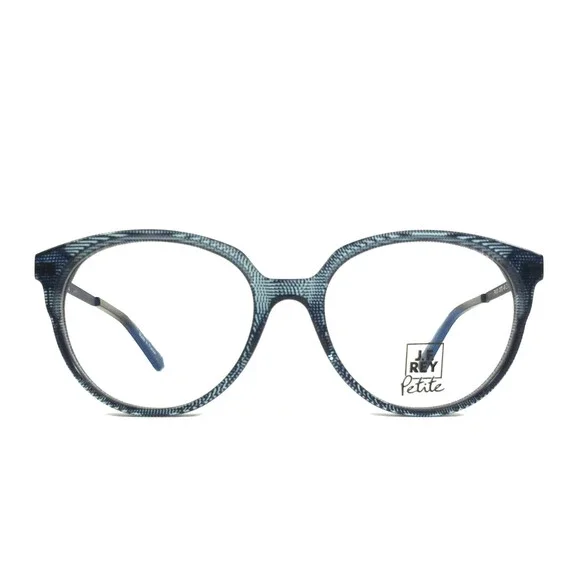 J.F. Rey Petite Eyeglasses Frames PA101 2570 Blue Pixel Navy Black 49-16-140
