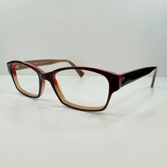 Jean Lafont Paris Red Brown‎ LIN 1013 53•16•138 Rectangle Eyeglasses FRAMES ONLY