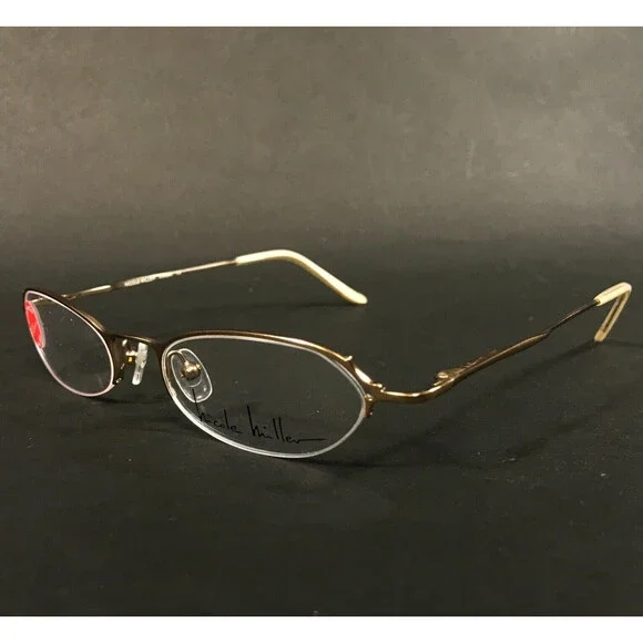 Nicole Miller Eyeglasses Frames Kimono Serene Gold Round Half Rim 49-18-135