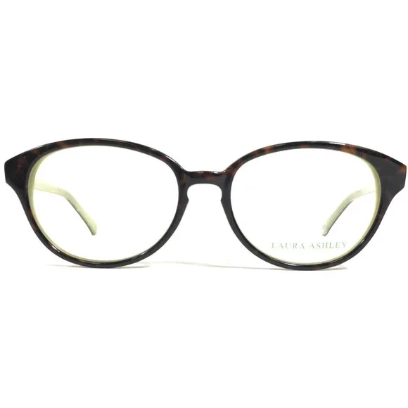 Laura Ashley Eyeglasses Frames ERIN FLAX Green Brown Tortoise Round 48-17-140