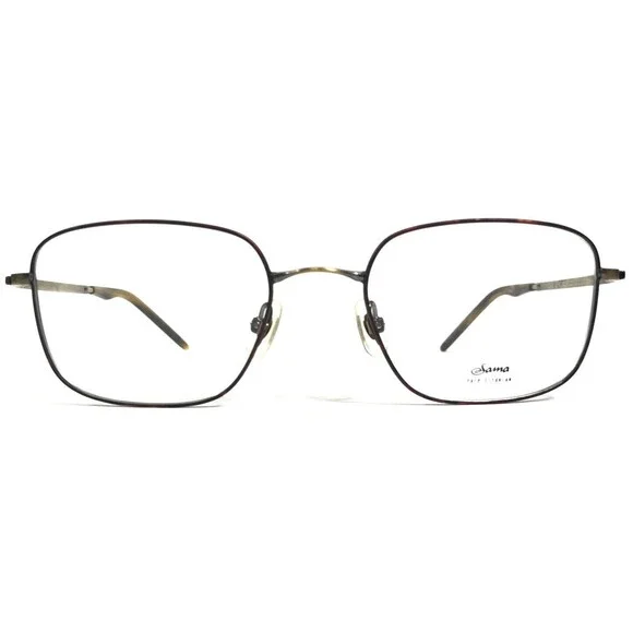 Sama Eyeglasses Frames 1700 ATG Brown Gold Square Full Rim 53-20-140