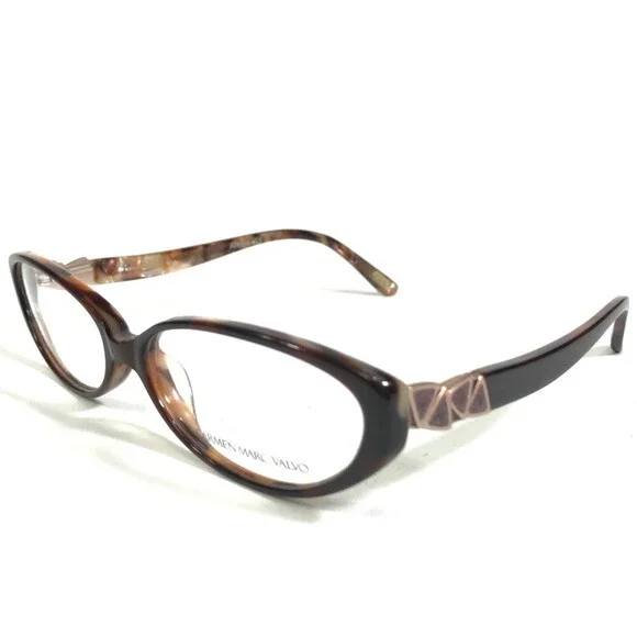 Carmen Marc Valvo Eyeglasses Frames Alexia 022 Chestnut Brown Round 53-14-140