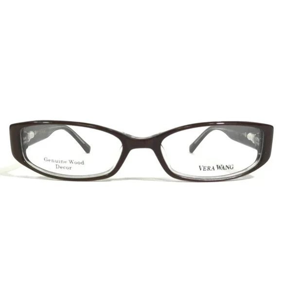 Vera Wang Eyeglasses Frames V033 CS Brown Rectangular Cat Eye Full Rim 49-16-132