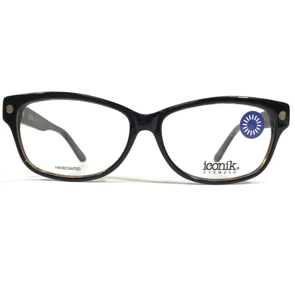 Iconik Eyeglasses Frames Blair C02 Brown Cat Eye Full Rim 54-14-140