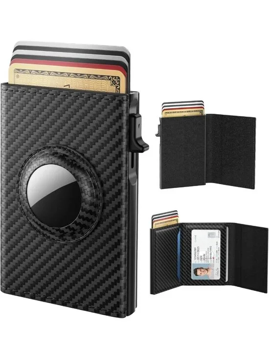 Slim Leather AirTag Wallet for Men | RFID Blocking, 14 Card Capacity, Minimalist