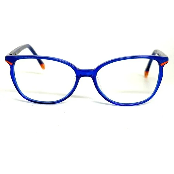 Etnia Barcelona Veracruz 22 BLCO Blue Orange Cat Eye Eyeglasses Frames 53-15-140