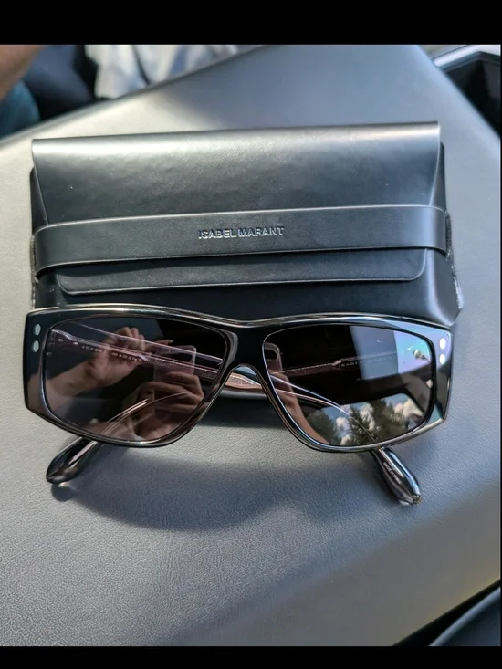 Isabel Marant Black Rectangular Sunglasses