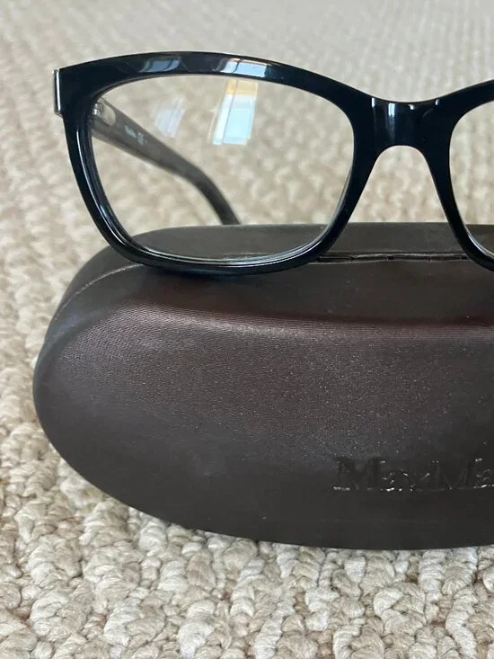 Max Mara Women's Bold Cat Eye Black Optical Frames plus Case MM1151 307 135