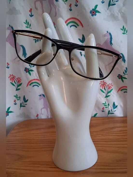 EUC Jimmy Choo JC203 Navy & Gold Tone Cat Eye Keyhole Reading Glasses Frames