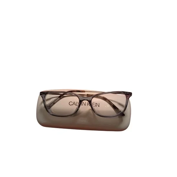 Calvin Klein Purple Tortoise Rectangular Eyeglasses Frames 419 51-16-135 Case