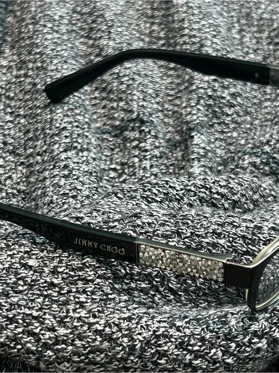 Jimmy Choo Black Frames with Silver Crystal Temples