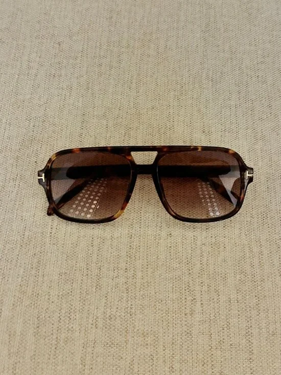 Tortoise Aviator Sunglasses Classic 70s Square Vintage Inspired Shades