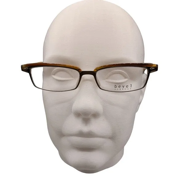 Bevel Specs‎ 2507 All In Eyeglasses Brown Amber Rectangular Frames Japan 52-16