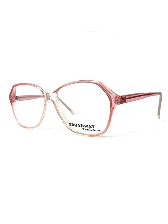 Vintage 70's Hexagon Cat Eye Glasses Pale Pink Fade Ombré Frames Eyeglasses