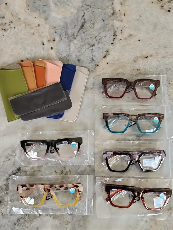 KoKoBin 6 Pack Oprah Style Reading Glasses for Women +1.25 BLUE LIGHT FILTER