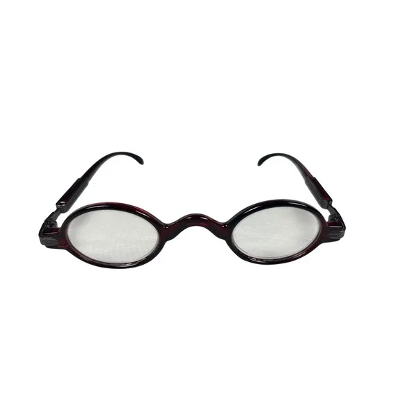 Vintage Style Small Round Reading Glasses Burgundy Tortoise +1.50 Magnification
