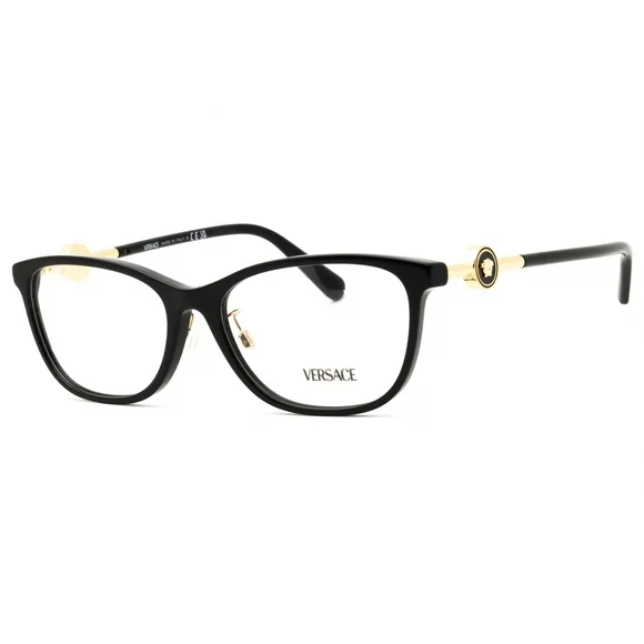 NWT Versace VE3297D Black Rectangle 55mm Eyeglasses