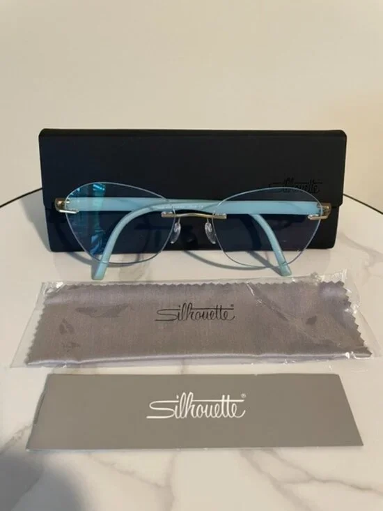 Silouette Rimless Drill Mount Eyeglass Frame 54-19-140 Brass/Mint