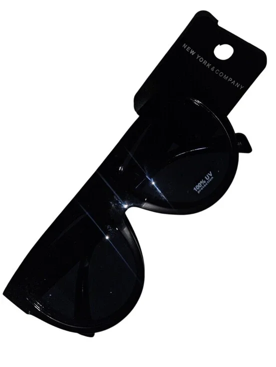 NWT New York & Company Black W/ Blue Tone Lens 100% UV Protection Sunglasses