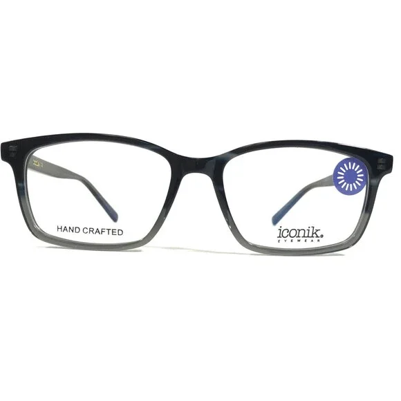 Iconik Eyeglasses Frames PK C3 Black Gray Square Full Rim 50-16-145