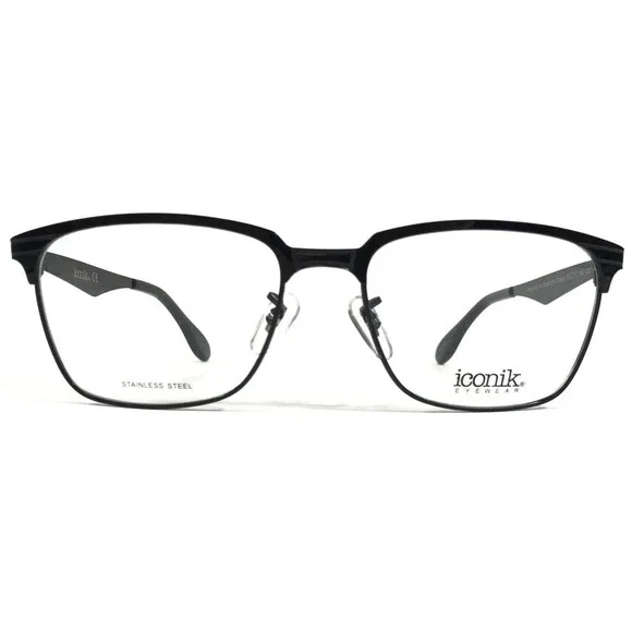 Iconik Eyeglasses Frames Chase C01 Black Square Full Rim 56-17-140