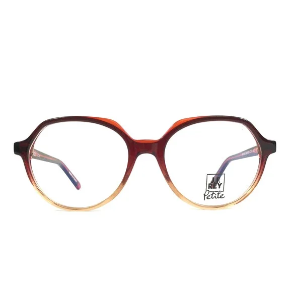 J.F. Rey Petite Eyeglasses Frames PA104 3565 Red Clear Gold Geometric 50-16-140