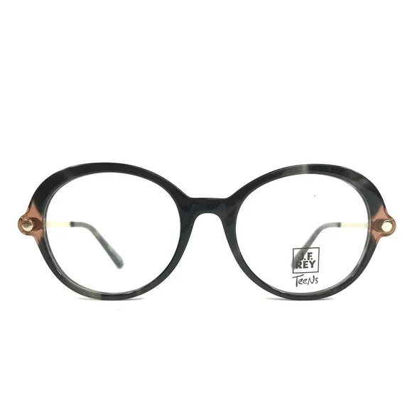 J.F. Rey Teens Petite Eyeglasses Frame PAULINE 0195 Black Gold Round 47-18-135