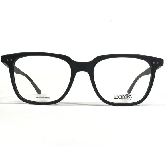 Iconik Eyeglasses Frames Liam C02 Matte Navy Blue Square Horn Rim 52-19-148