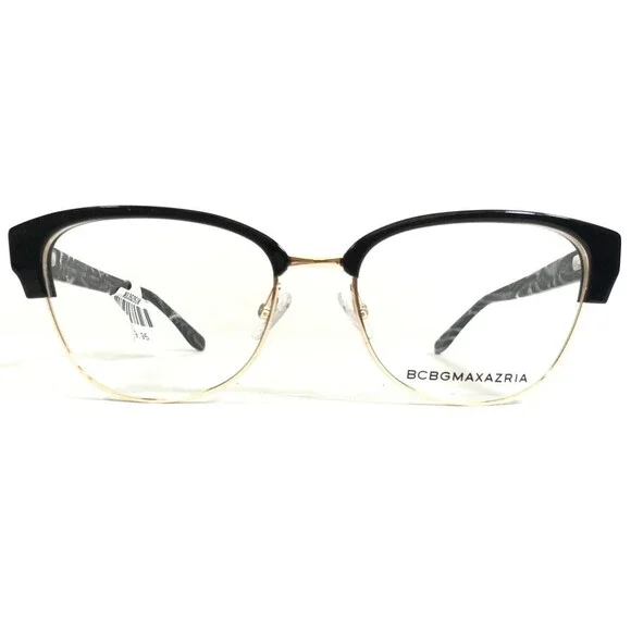 BCBGMAXAZRIA Eyeglasses Frames ASHYLYN BLACK Gray Marble Gold Cat Eye 53-17-140